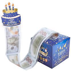 Средно-синий С днем рождения копилка для денег подарок тянуть, подарочная коробка из бумажных денег, на день рождения украшения, светло-синий, 130x130x110 мм