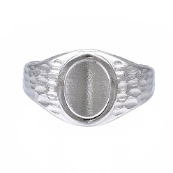 Нержавеющая Сталь Цвет Не тускнеет 304 овальное открытое манжетное кольцо из нержавеющей стали, массивное кольцо для женщин, цвет нержавеющей стали, размер США 7 (17.3 мм)