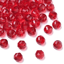 Темно-Красный К 9 стекло, имитация Австрийские кристаллические шарики, класс AAA, граненые, круглые, темно-красный, 8 мм, отверстие : 0.9~1 мм