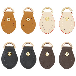 (52) Непрозрачная лаванда 8 шт. 4 цвета головки молнии из коровьей кожи, кожаные застежки-молнии, для загрузки, куртка, сумки для багажа, , кошелек, ремонт куртки, разноцветные, 4.5x2.5 см, отверстие : 13 мм, 2 шт / цвет