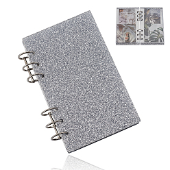 Платина Наборы для самостоятельного изготовления фотоальбомов, В комплект входят 10шт. полипропиленовых папок для визитных карточек, 2шт. 3кольца для переплета на кольцах и 2шт. акриловые разделители для блокнота, платина, 166x107x0.2 мм, отверстие : 6 мм
