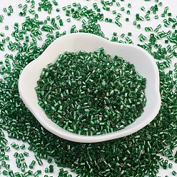 Зеленый Стеклянные бусины matsuno mgb, японский бисер, серебристые выложены круглые отверстия стеклянные бусины, два среза, шестиугольник, зелёные, 11/0, 2x2x2 мм, отверстие: 0.8 мм, о 41000pcs / мешок, 450g / мешок