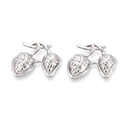 Нержавеющая Сталь Цвет 304 подвески из нержавеющей стали, клубничное очарование, анти-тускнение, цвет нержавеющей стали, 19x24.1x4.4 мм, отверстие : 1 мм