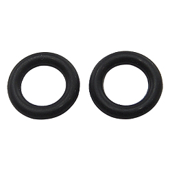Black Rubber O Rings, Donut Spacer Beads, Fit European Clip Beads, Black, 7x1.5mm, Inner Diameter: 4mm