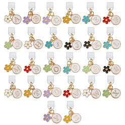 (52) Непрозрачная лаванда 26шт пластиковые мобильные пылезащитные заглушки, с подвесками из эмали и сплава , разноцветные, 30 мм, 26 шт / комплект