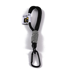 Черный Плетеный нейлоновый ремешок, Застежка из сплава для брелока, сумки, ремешка для телефона, чёрные, 18.5~19 см