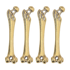 Античная Бронза 4 шт. винтажные латунные подвески-соединители, ссылки в форме кости, античная бронза, 58.5x12.5x8 мм, отверстие : 2.5 мм