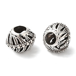 Античное Серебро Стойки покрытие сплава европейские шарики, без кадмия, без никеля и без свинца, бусины с большим отверстием, рондель, античное серебро, 12x10 мм, отверстие : 5 мм