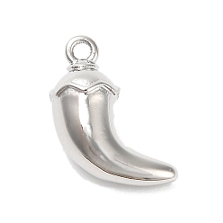 Платина Латунные подвески, перец прелести, стойки покрытие, долговечный, без свинца и без кадмия, платина, 14x9x6 мм, отверстие : 1.2 мм