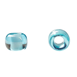(930) Inside Color Light Aqua/White Lined TOHO Round Seed Beads, Japanese Seed Beads, (930) Inside Color Light Aqua/White Lined, 11/0, 2.2mm, Hole: 0.8mm, about 5555pcs/50g
