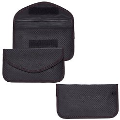 Black Carbon Fiber Key Car Wallets Car Bag Key Purse Pouch, Car Smart Key Chain Holder, Black, 190x100x10mm