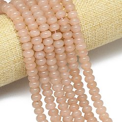 Сэнди Коричневый Натуральный Malaysia нефритовые бусы пряди, окрашенная и подогревом, рондель, песчаный коричневый, 8~8.5x4.5~5.5 мм, отверстие : 0.9~1 мм, около 74~76 шт / нитка, 15.08''~15.35'' (38.3~39 см)