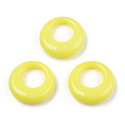 Mixed Color Opaque Acrylic Pendants, Ring, Mixed Color, 25x7.5mm, Hole: 12.5mm, about 260pcs/500g