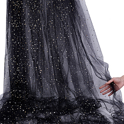 Черный 6 ярдов полиэфирной сетчатой ткани со звездным узором, для аксессуаров для рукоделия своими руками, чёрные, 1500 мм