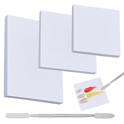 Белый 150 шт. бумага для раскрашивания ногтей, водостойкая самоклеящаяся бумага, с 1двухсторонними палочками для смешивания цветов из нержавеющей стали, белые, 420 см