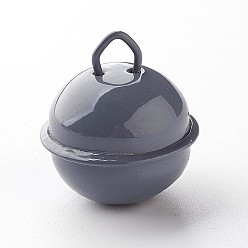 Серый Железный колокол подвески, серые, 23.5x21.5 мм, отверстие : 4x4 мм