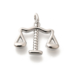 Платина Латунные подвески, с целью перехода в кольце, долговечный, без свинца и без кадмия, чешуйки чары, платина, 13x15x3.5 мм, отверстие : 3.5 мм