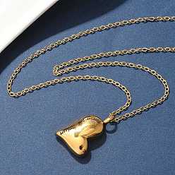 Золотой 304 нержавеющая сталь навсегда в моем сердце памятные ожерелья с подвесками на память, золотые, 21.97 дюйм (55.8 см)