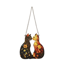 Cat Shape Подвески-ловцы солнца из окрашенного акрила и железа, настенные украшения, для украшения сада и окон, форма кошки, 300 мм