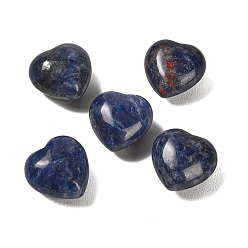 Sodalita Piedra natural del amor del corazón de sodalita, Piedra de palma de bolsillo curativa para equilibrar el reiki, 19~21x20~21x11~12 mm