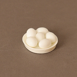 Egg Resin Kitchen Ware, Micro Landscape Home Dollhouse Accessories, Pretending Prop Decorations, Egg, 11x8x4mm, 7pcs/set