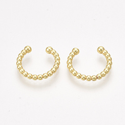 Золотой Латунь манжеты серьги, золотые, 11x2 мм