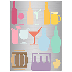 Bottle Трафареты для резки металла из нержавеющей стали, для diy scrapbooking / фотоальбом, декоративное тиснение, матовый цвет нержавеющей стали, бутылка, 190x140 мм