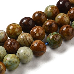 Chrysocolle Brins de perles de chrysocolle jaune naturel, ronde, 8~8.5mm, Trou: 1mm, Environ 47 pcs/chapelet, 15.43'' (39.2 cm)