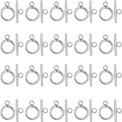 Нержавеющая Сталь Цвет 40 шт. 304 застежки-кольца из нержавеющей стали, круглые кольца, цвет нержавеющей стали, 18x14x2 мм, отверстие : 3 мм, бар: около 20x6x2 мм, отверстие : 3 мм
