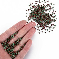 Green 8/0 Glass Seed Beads, Opaque Colours Seep, Green, 3mm, hole:1mm