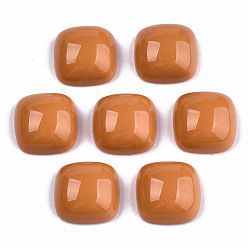 Коралловый Непрозрачные кабошоны из смолы, половина квадрата, коралл, 15x15x7 мм