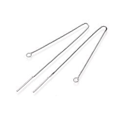 Платина Антикоррозийное покрытие родием 925 удлинители цепочек из стерлингового серебра, платина, 100~102 мм, Кольцо: 3x0.5 mm, отверстие : 1.8 мм, контактный: 0.5 mm.