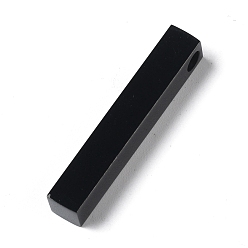 Black 304 Stainless Steel Pendants, Rectangle/Bar, Electrophoresis Black, 30x5x5mm, Hole: 3mm