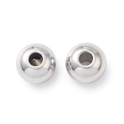 Stainless Steel Color 304 Stainless Steel Spacer Beads, Round, Stainless Steel Color, 8x6.5mm, Hole: 2.5mm