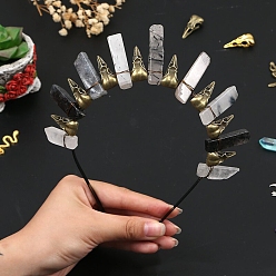 Rutilated Кварц Резинки для волос из натурального рутилированного кварца, аксессуары для волос для женщин и девочек, 185x155x15 мм