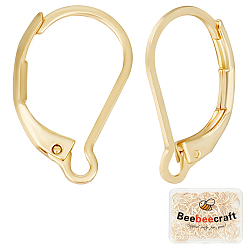 Настоящее золото 24K 80 шт. 304 серьги с рычагом из нержавеющей стали, реальный 24 k позолоченный, 16.5x10x2 мм, штифты : 1 мм