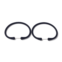 Полуночно-синий Силиконовые шнур браслеты, с 304 винтовыми зажимами из нержавеющей стали, темно-синий, 6-7/8 дюйм (17.5 см), 4~6 мм
