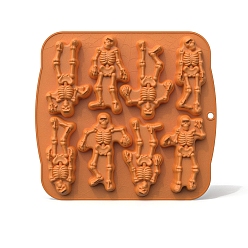 Темно-Оранжевый Лед 9 шариковые силиконовые формы, для крепких напитков, коктейли, газировка, кофе, формы для изготовления ледяных шариков легко снимаются, череп, темно-оранжевый, 380x296x30 мм