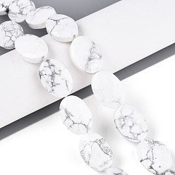 Говлит Природные Говлит бисер нитей, Плоско-овальные, граненые, 18x13~13.5x5.5~6 мм, отверстие : 1.2 мм, около 11 шт / нитка, 7.87 дюйм (20 см)