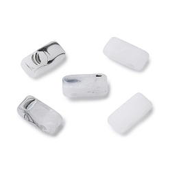 White Opaque Acrylic Slide Charms, Rectangle, White, 2.3x5.2x2mm, Hole: 0.8mm