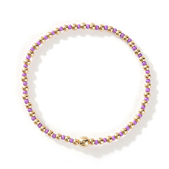 Орхидея Браслеты из стеклянных бусин и бусин CCB, составные браслеты для женщин, сиреневые