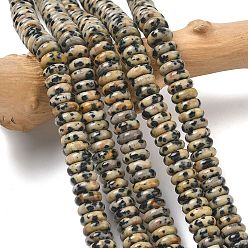 Далматинских Джаспер Природные яшмы далматин бисер нитей, диск, 8x3 мм, отверстие : 1.4 мм, около 125 шт / нитка, 15.28'' (38.8 см)