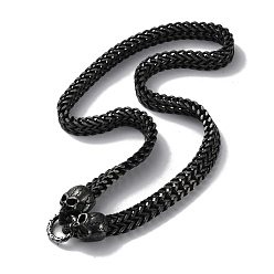 Античное Серебро Ионное покрытие (ip) 304 цепочки из нержавеющей стали из пшеницы, с застежками в виде черепа, античное серебро, 21.26 дюйм (54 см)