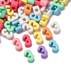 (52) Непрозрачная лаванда Непрозрачный акрил европейского бисера, бусины с большим отверстием, число 3, разноцветные, 30x13x12 мм, отверстие : 6 мм, 223 шт / 500 г