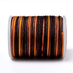 Mixed Color Segment Dyed Polyester Thread, Braided Cord, Mixed Color, 1.5mm, about 5.46 yards(5m)/roll