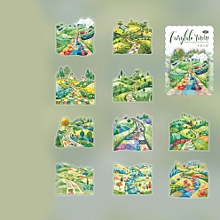 Зеленый лайм Этикетки наклейки наклейки, для скрапбукинга, детские поделки художественных промыслов, наклейка на лесную тематику для питомца, зеленый лайм, 64~74x74~75x0.1 мм