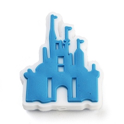 Васильковый Силиконовые бусины, изготовление ожерелий diy, замок, васильковый, 27x22.5x7.5 мм, отверстие : 2 мм