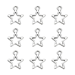 Античное Серебро Подвески из сплава в тибетском стиле, звезда, античное серебро, без свинца, без кадмии и без никеля, 14.5x12x1 мм, отверстие: 2 мм