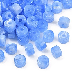 Cornflower Blue Two-Color Opaque Acrylic Imitation Gemstone Beads, Column, Cornflower Blue, 12x8mm, Hole: 3mm, about 526pcs/500g