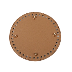 Верблюжий Плоские круглые сумки для вязания крючком из искусственной кожи, для аксессуаров дна сумки, верблюжие, 14 см